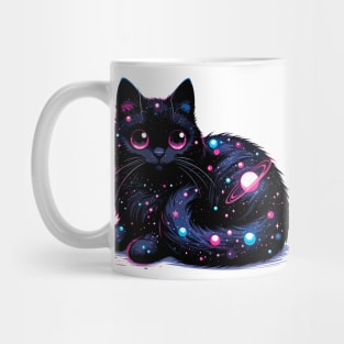 Kawaii Cosmic Cat in Stars Mug